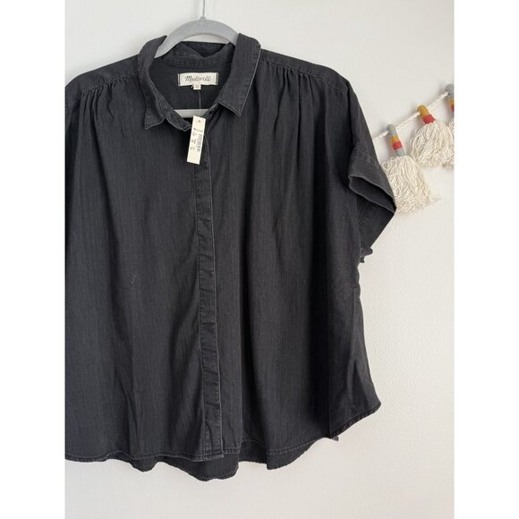 Madewell Denim Hilltop Button Front Shirt In Lunar Wash Boxy Relaxed Fit NWT XL - Picture 10 of 10